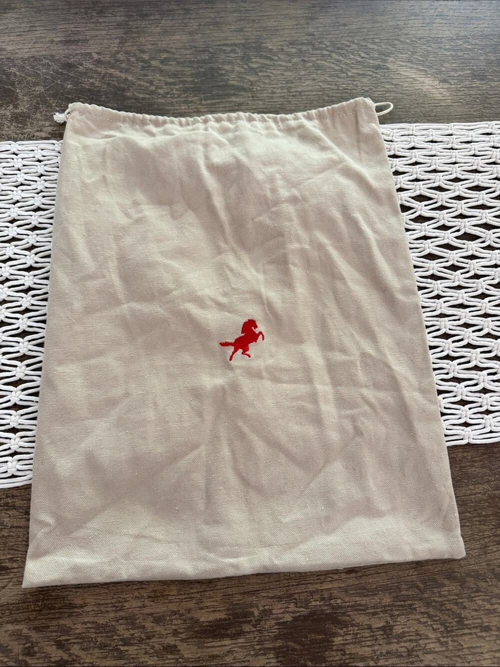 Authentic Ferrari Ivory Drawstring Dust Bag Storage Pouch